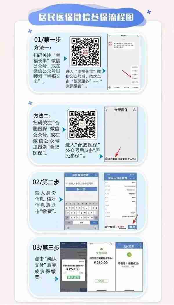 @所有长丰人 今天起，关注“幸福长丰”可以缴医保啦！