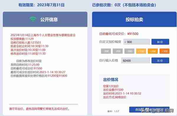 上海车牌拍卖出价时间(上海车牌拍卖 最后一分钟价格走势)