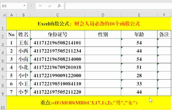 财会（办公室）人员必须掌握的16个函数公式，绝对的实用哦