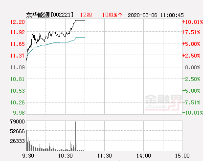 快讯：东华能源涨停 报于12.2元