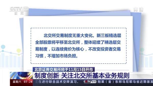 北交所15日开市交易！这些投资规则提前了解一下