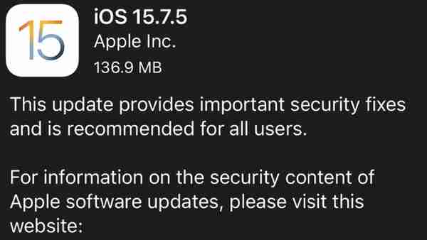 苹果发布 iOS 15.7.5 正式版，这些机型可以升级