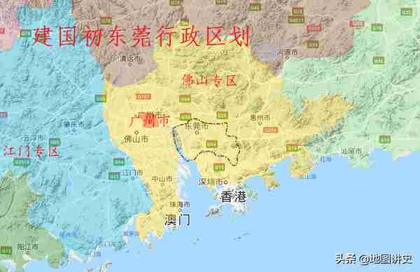 广东东莞行政区划史，东晋建县于宝安，曾管辖深圳中山